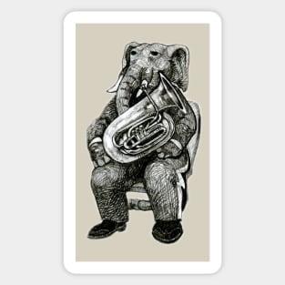 Carnival Animals - Elephant on Tuba Sticker